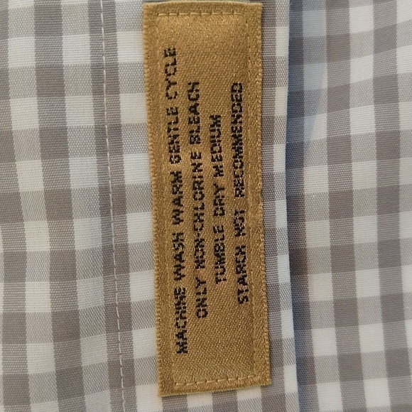 Roundtree Yorke Gold label men's grey no iron long sleeve shirt 16 1/2 x35 - Picture 4 of 4